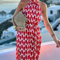 Roana | Neckholder-Maxikleid mit oberschenkelhohem Schlitz