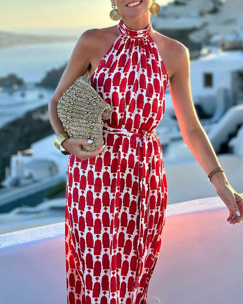 Roana | Neckholder-Maxikleid mit oberschenkelhohem Schlitz