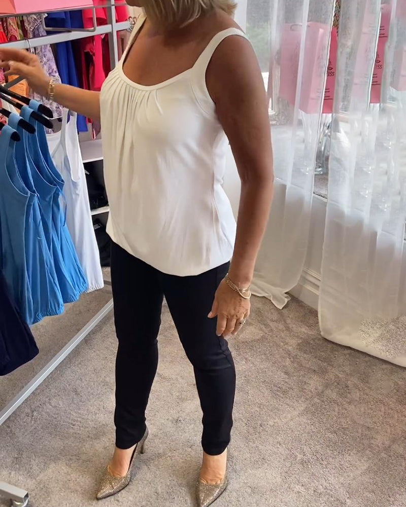 Sophie | Stylisches ärmelloses Oberteil mit Plisseedetails