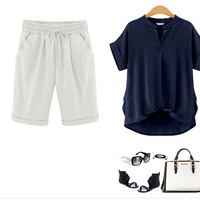 Alexandria | Lässige Übergrößen-Shorts mit elastischem Bund