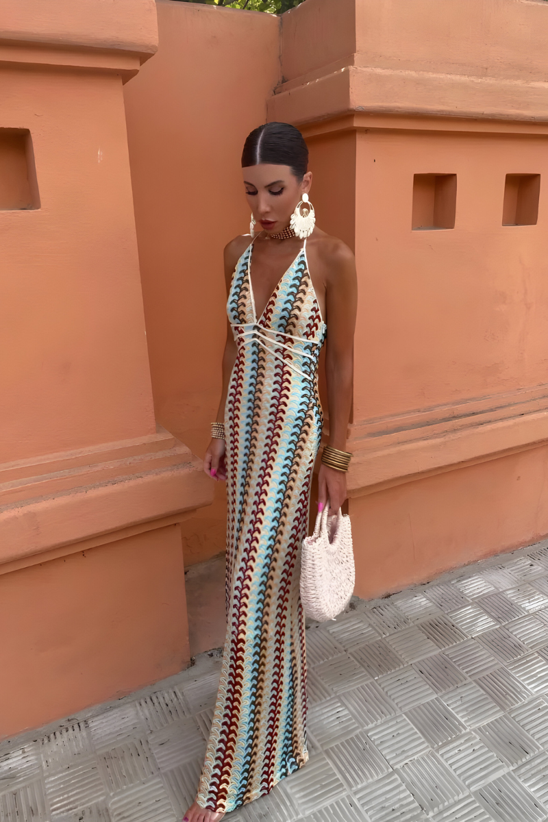 Conny | Boho Maxikleid mit offenem Rücken