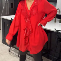 Aurora™ – Elegante Tunika mit Rüschen und Pailletten