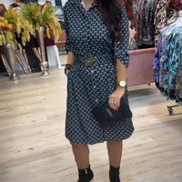 Addison | stilvolles Hemdkleid mit Reverskragen und Diamantakzent