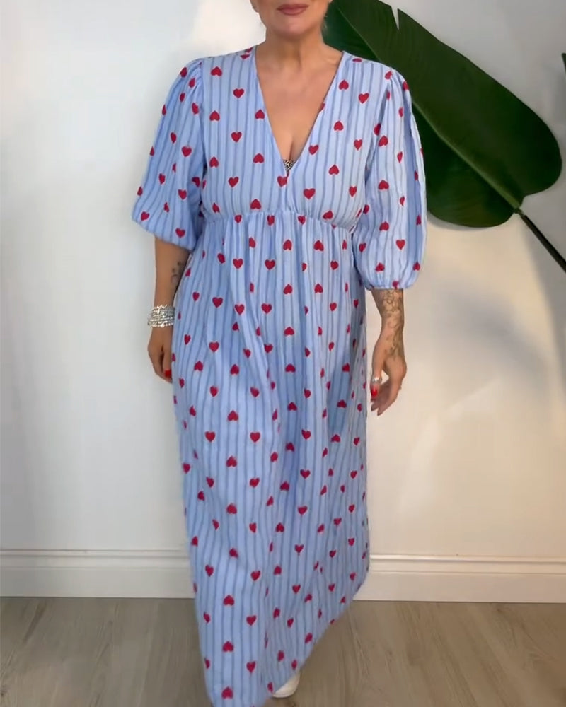 Maisy | elegantes Kleid mit Herzmuster