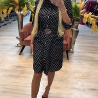 Addison | stilvolles Hemdkleid mit Reverskragen und Diamantakzent