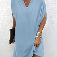 Estelle™ | Elegantes, einfarbiges Kleid mit geschlitzten Ärmeln