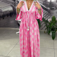 Nori | Kleid locker Urlaub Muster maxi Taille