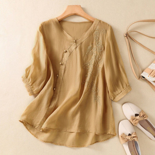 Lorry | Stylische Tunika mit innovativen asymmetrischen Knöpfen