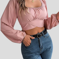 Liliana | Eleganter Midriff mit Laternenärmeln