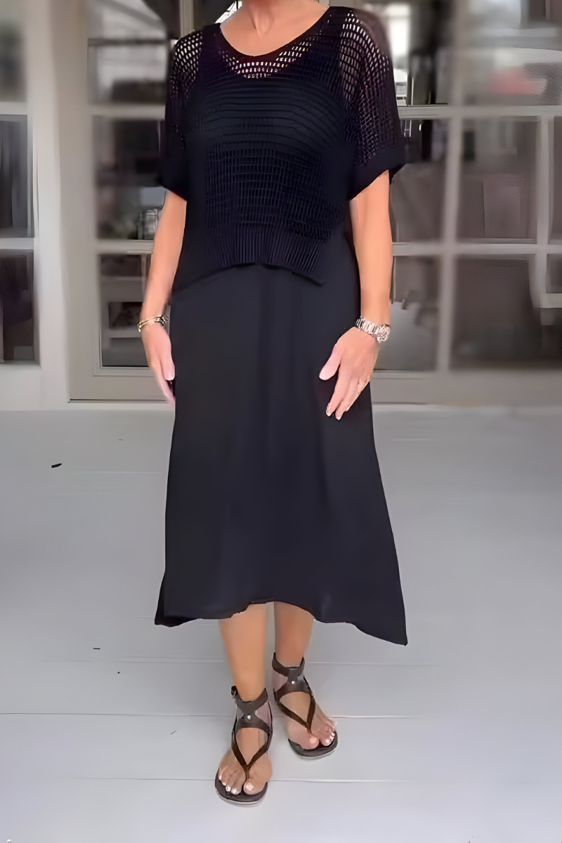 Genevieve | elegantes Sommerkleid mit gestricktem Oberteil