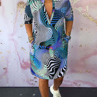 Ainsley | Sommerliches V-Neck-Kleid mit buntem Muster