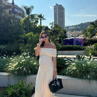 Carlyn | Plissiertes Umstands-Maxikleid