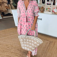 Liana | Bedrucktes Kleid mit V-Ausschnitt