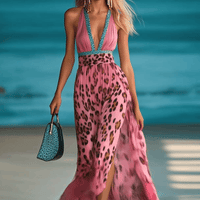 Lony | Halterneck-Maxikleid mit Leopardenmuster