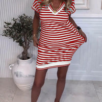 Lerna | Kleid V-Ausschnitt gestreift