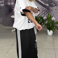 Hasela | Set mit Kapuze Kordelzug bedruckter Rock