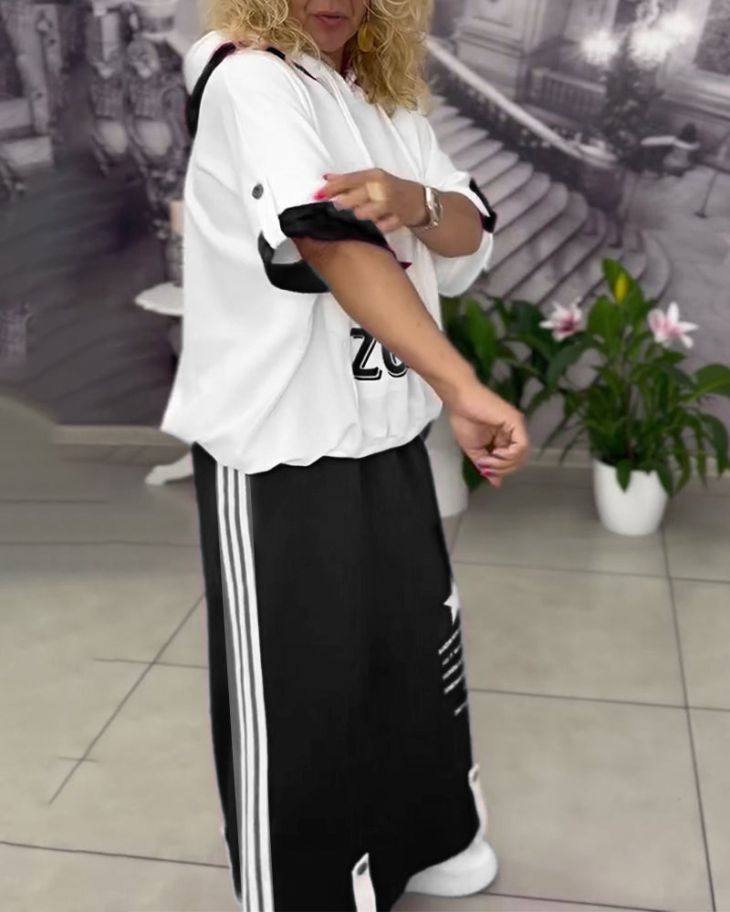 Hasela | Set mit Kapuze Kordelzug bedruckter Rock