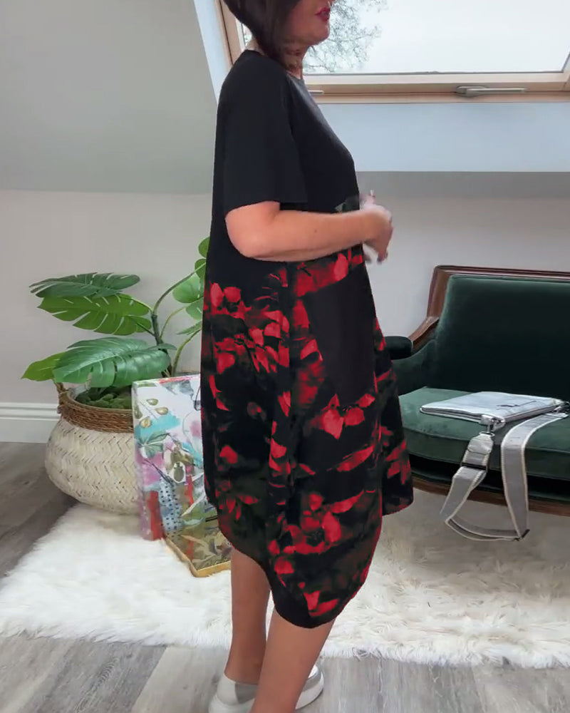 Norena | Patchwork-Kleid mit Blumenprint