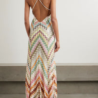 Ivania | Strick-Maxi-Kleid im Fischgrätenmuster