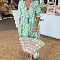 Liana | Bedrucktes Kleid mit V-Ausschnitt