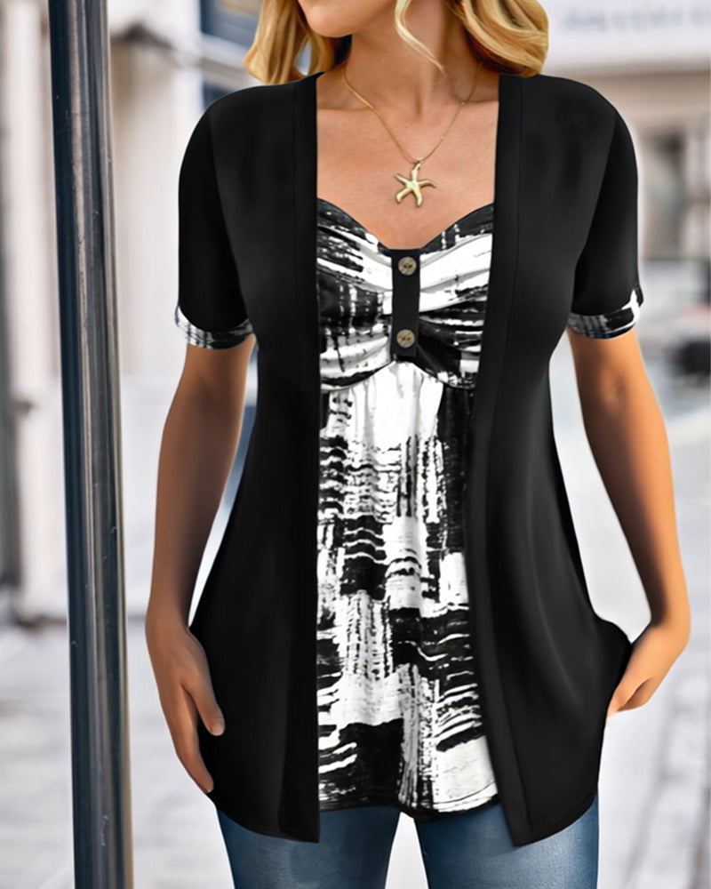 Lina™ | Elegantes Set mit gemusterter Bluse