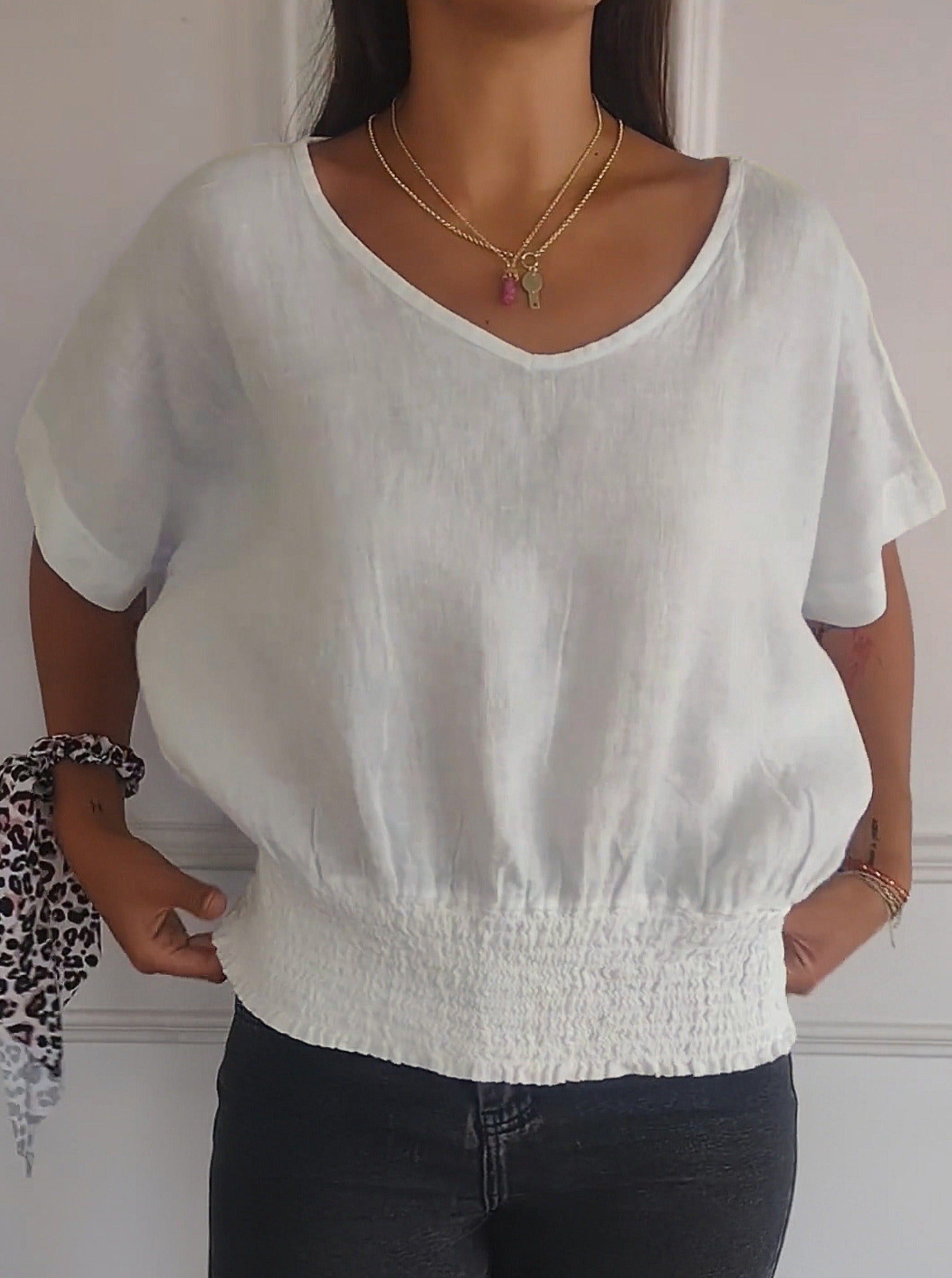 Nadia™ | Einfaches T-Shirt mit mittellangen Ärmeln