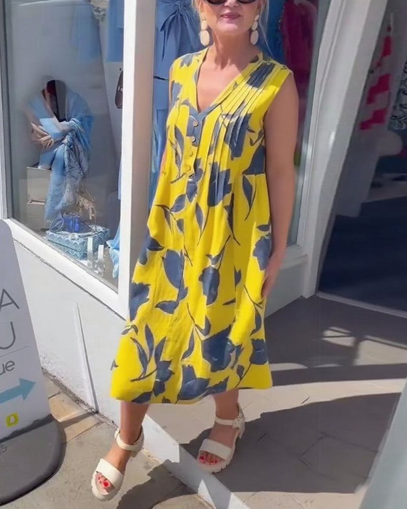 Barbara | modisches Kleid mit V-Ausschnitt und floralem Druck