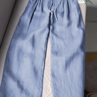 Janissa | Weite Hose aus Baumwoll-Leinen-Mix