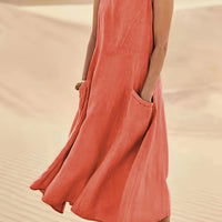 Yasmi | Locker geschnittenes ärmelloses Leinenkleid