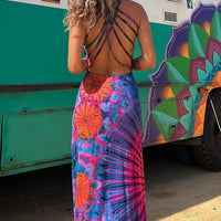 Talie | Tie-Dye Maxikleid mit Rückenschnürung