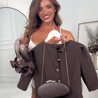 Alicia | Damen-Set, Puffärmel-Top & ausgestellte Hose