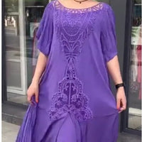 Petunya | Trendiges einfarbiges Kleid im Boho-Ethno-Stil