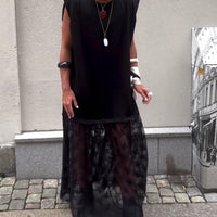 Milani | Patchwork Kleid, ärmellos & aus Mesh