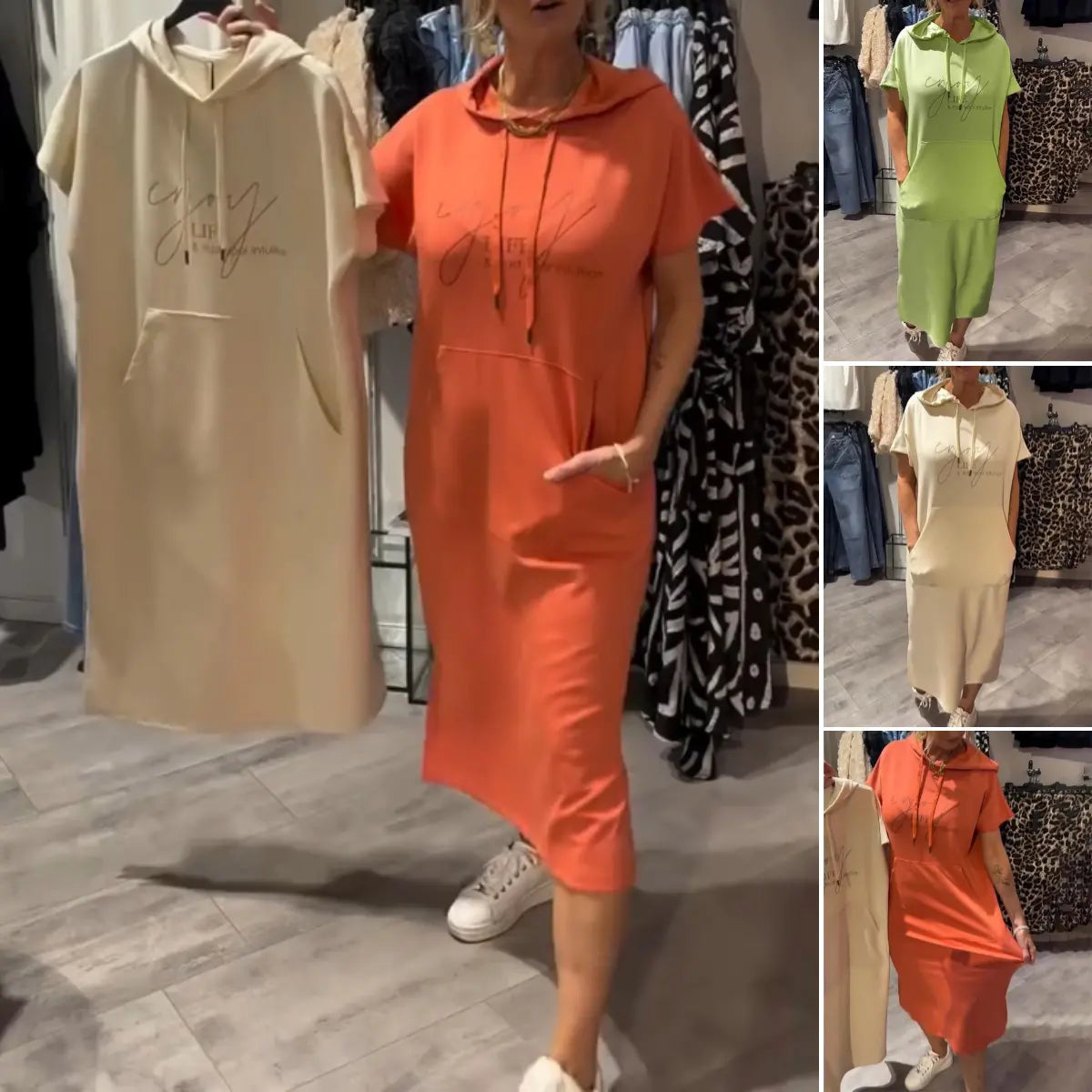 Zelha | Midikleid mit Kapuze