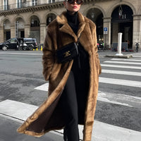 Paloma | Langer Mantel aus Kunstpelz