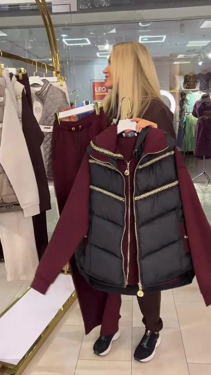 Lysa | Freizeit-Set mit Weste und Kapuzenpullover