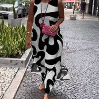 Bertha | Stylisches ärmelloses Kleid mit geometrischem Druck