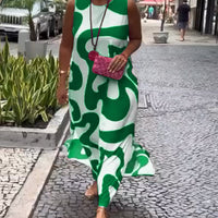 Bertha | Stylisches ärmelloses Kleid mit geometrischem Druck