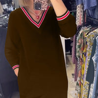 Elisa | Elegantes V-Ausschnitt-Kleid mit Taschen