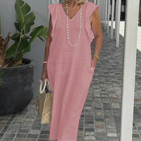 Emelia | bequemes Leinenkleid, lässiger Look mit weitem Arm.