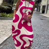 Bertha | Stylisches ärmelloses Kleid mit geometrischem Druck