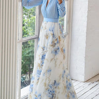 Linda | wunderschönes Kleid mit Blumendruck und V-Ausschnitt