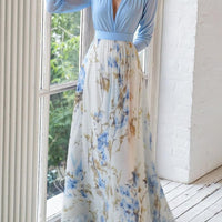 Linda | wunderschönes Kleid mit Blumendruck und V-Ausschnitt