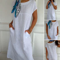 Clara | Stylisches Damenkleid mit Rundhalsausschnitt für den Sommer