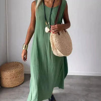 Blanne | Boho-Schickes ärmelloses Midikleid