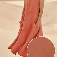 Yasmi | Locker geschnittenes ärmelloses Leinenkleid