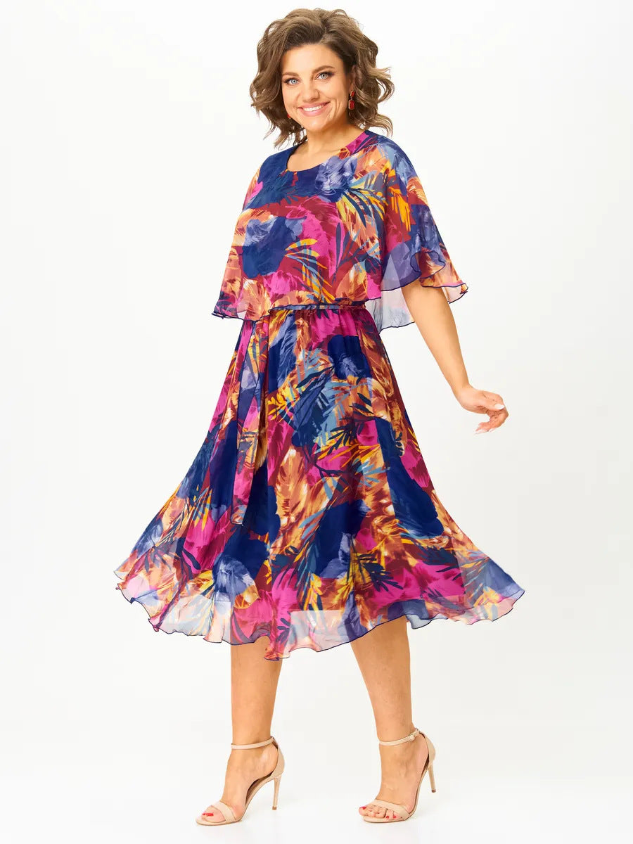 Aila | elegantes Chiffonkleid in Plus-Size