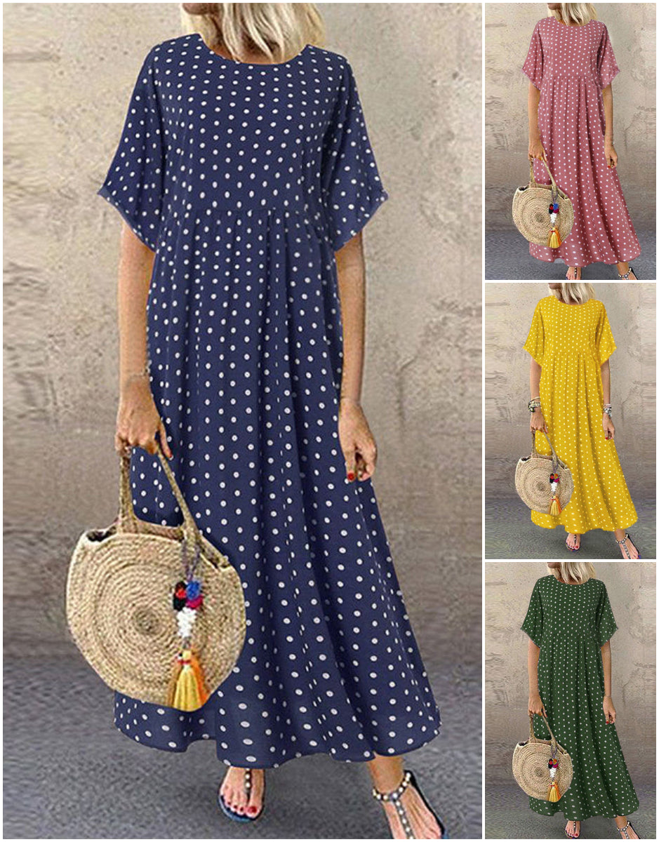 Jaeli | Boho-Maxikleid mit Tupfen