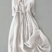 Mhera | Einfaches Baumwollkleid im künstlerischen Design