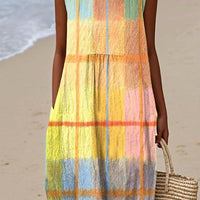 Gela | Ärmelloses Kleid mit Karomuster